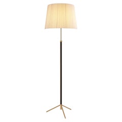 Natural and Brass Pie de Salón G1 Floor Lamp by Jaume Sans