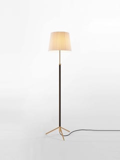 Pie De Salón G3 Stehleuchte aus Natur und Messing von Jaume Sans