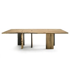 Natural and Burnt Oak Raw Dining Table