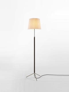 Natural and Chrome Pie De Salón G3 Floor Lamp by Jaume Sans