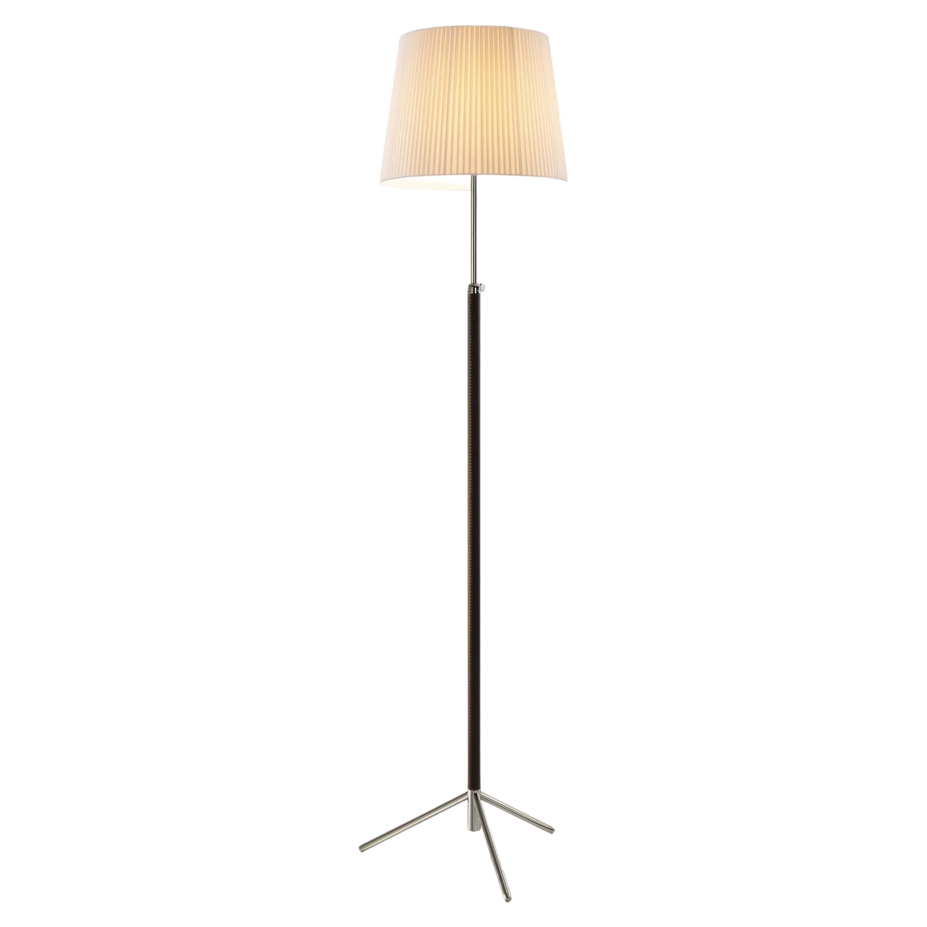 Pie De Salón G3 Stehleuchte in chrom und natur von Jaume Sans