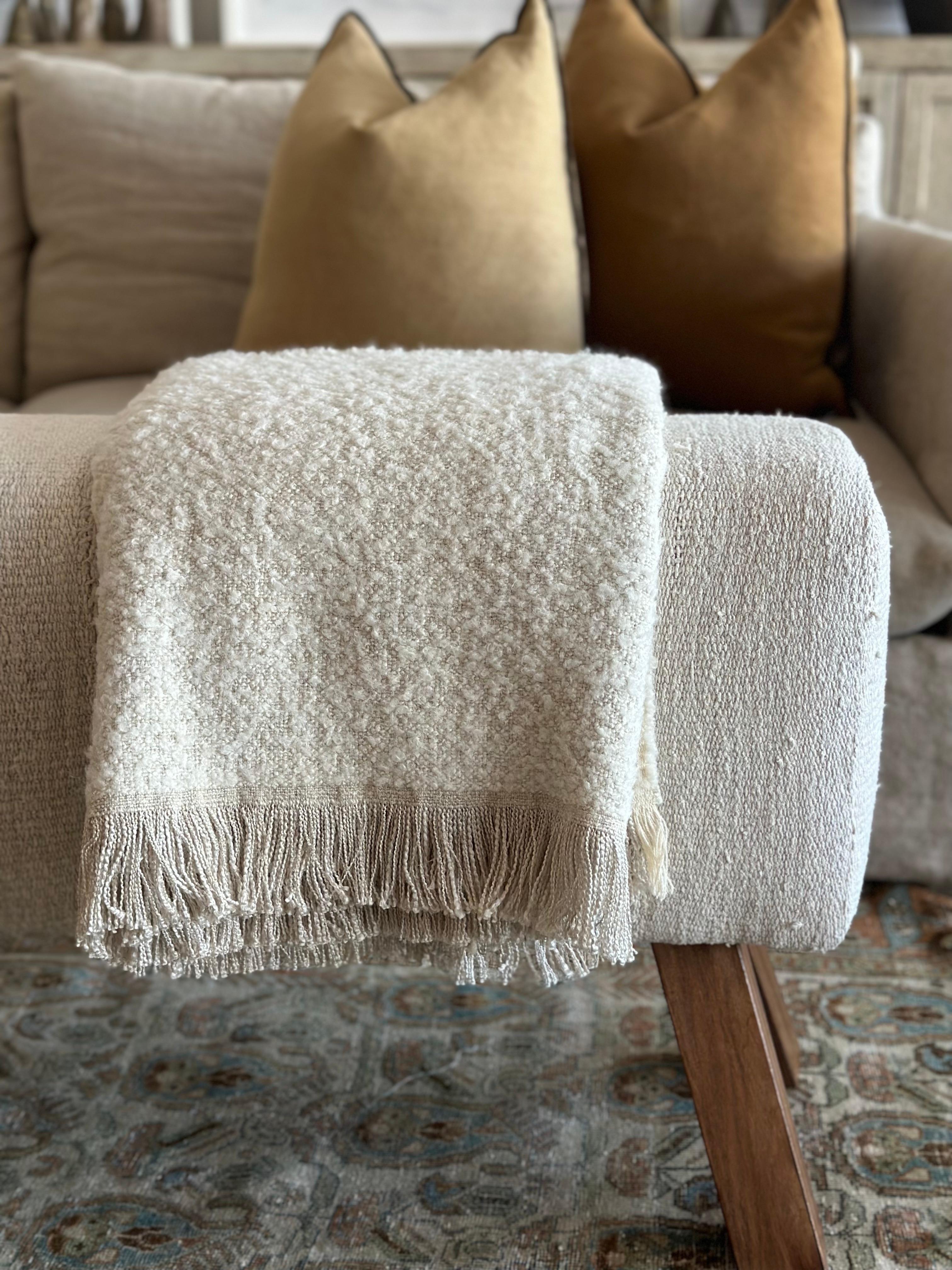 Natural and Cream Throw For Sale 2