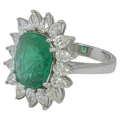 Natural  Emerald Ring with 2.78 Ct Diamond & 4.83 Carat Emerald in 14k Gold