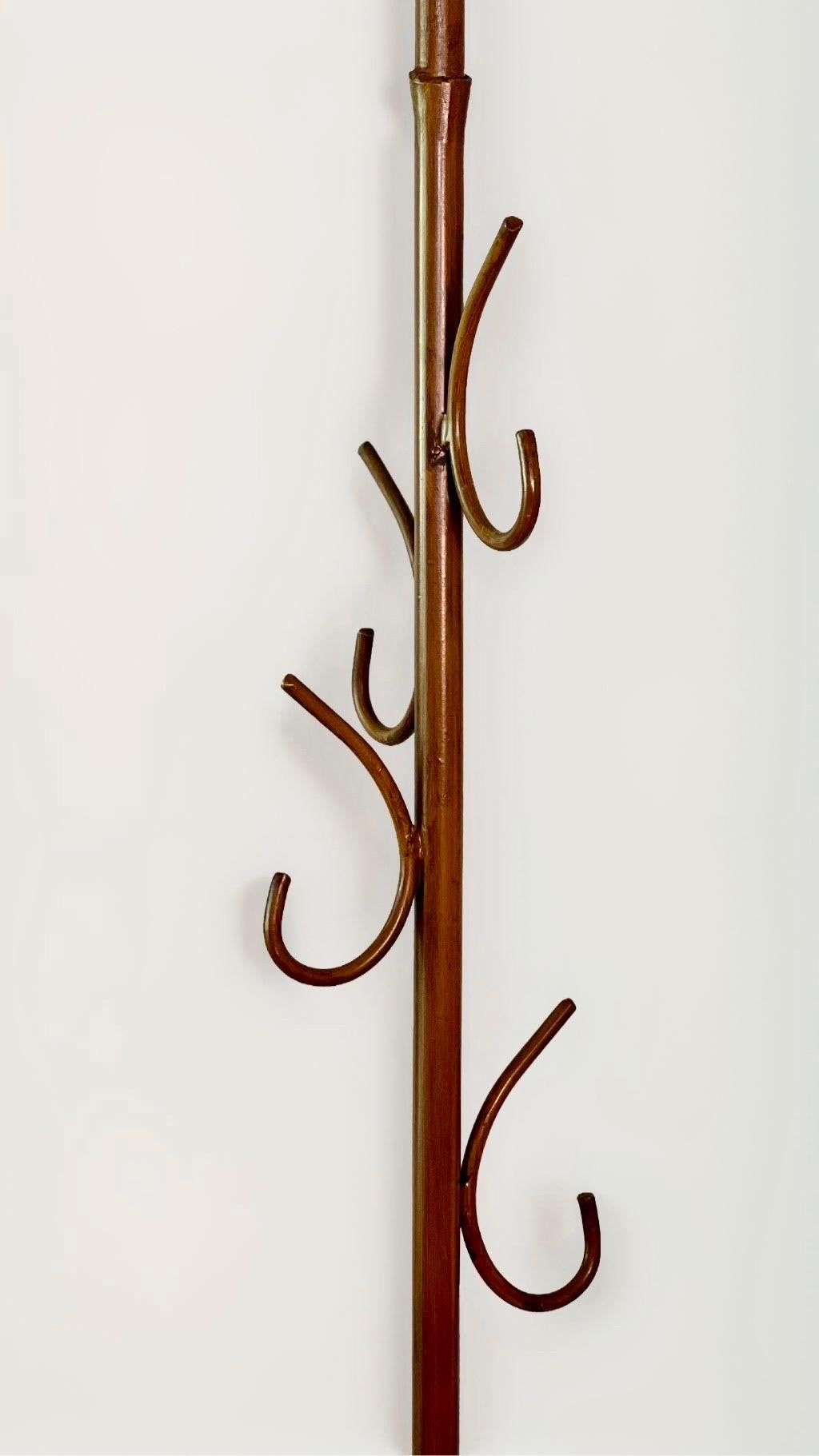 Natural and Faux Bamboo Hall Tree Coat/Umbrella Stand Attr. to Maitland Smith For Sale 7