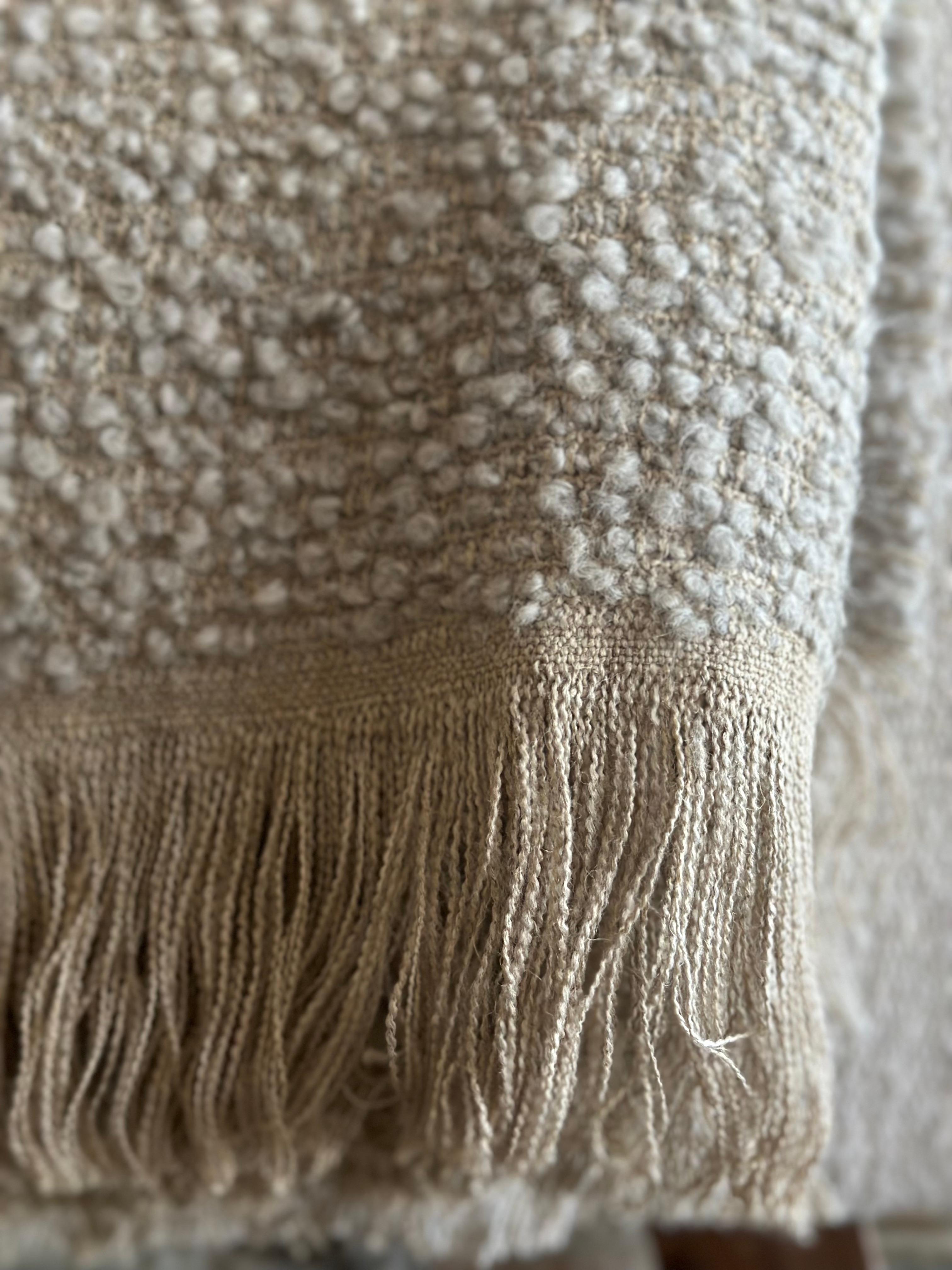 Natural and Grey Throw For Sale 3