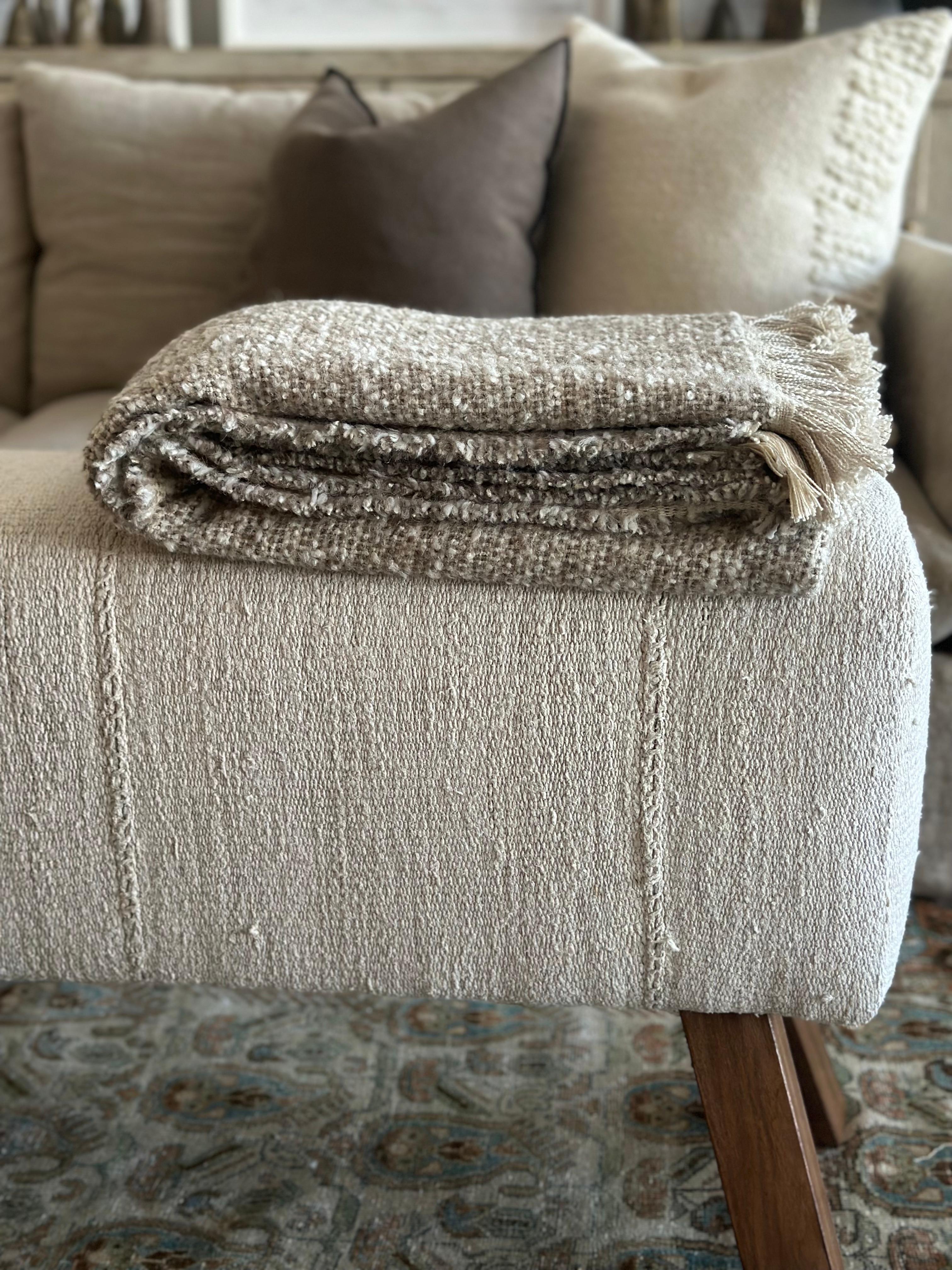 Natural and Mink Throw For Sale 3
