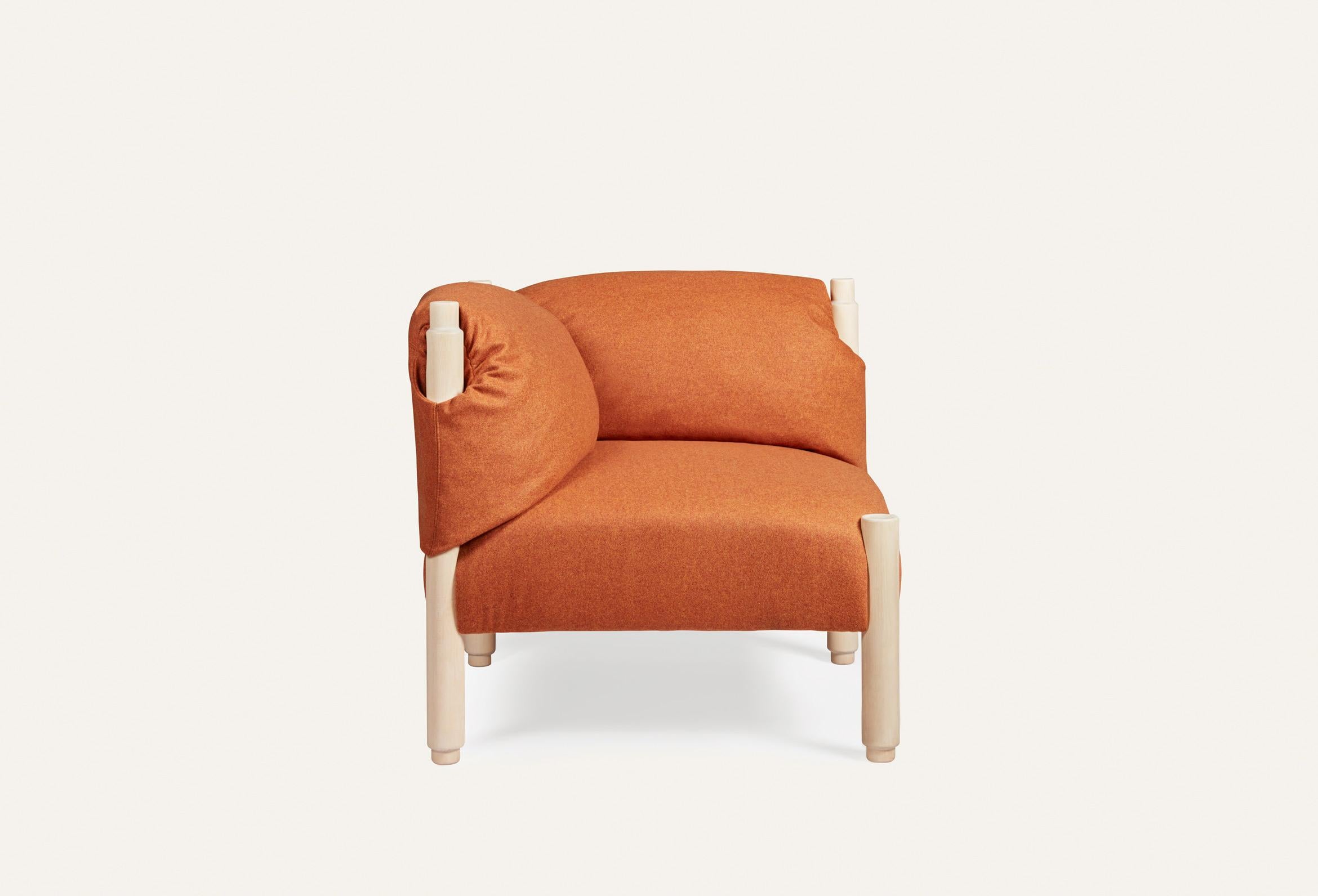 Post-Modern Natural and Orange Stand by Me Sofa by Storängen Design For Sale