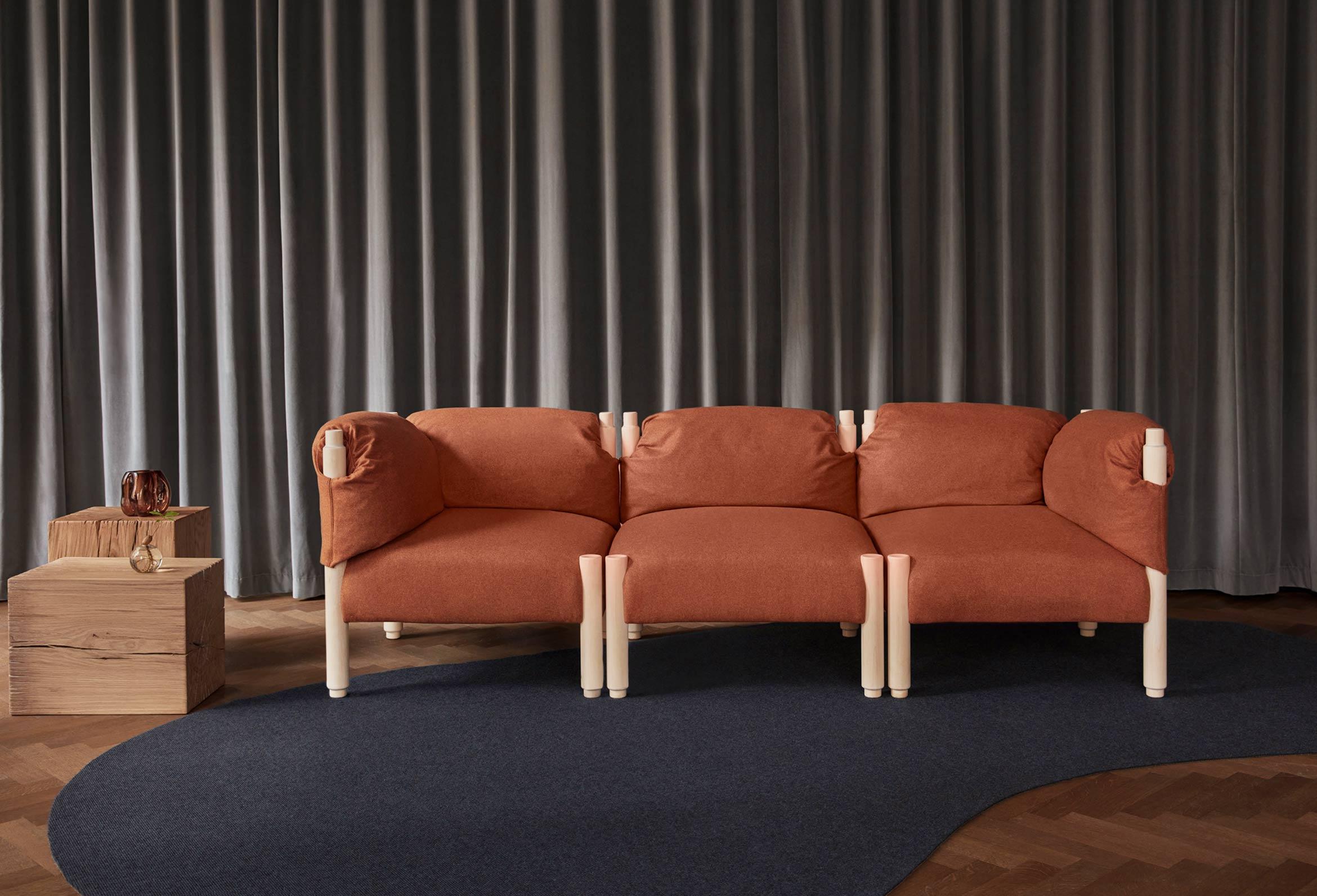 Other Natural and Orange Stand by Me Sofa by Storängen Design For Sale