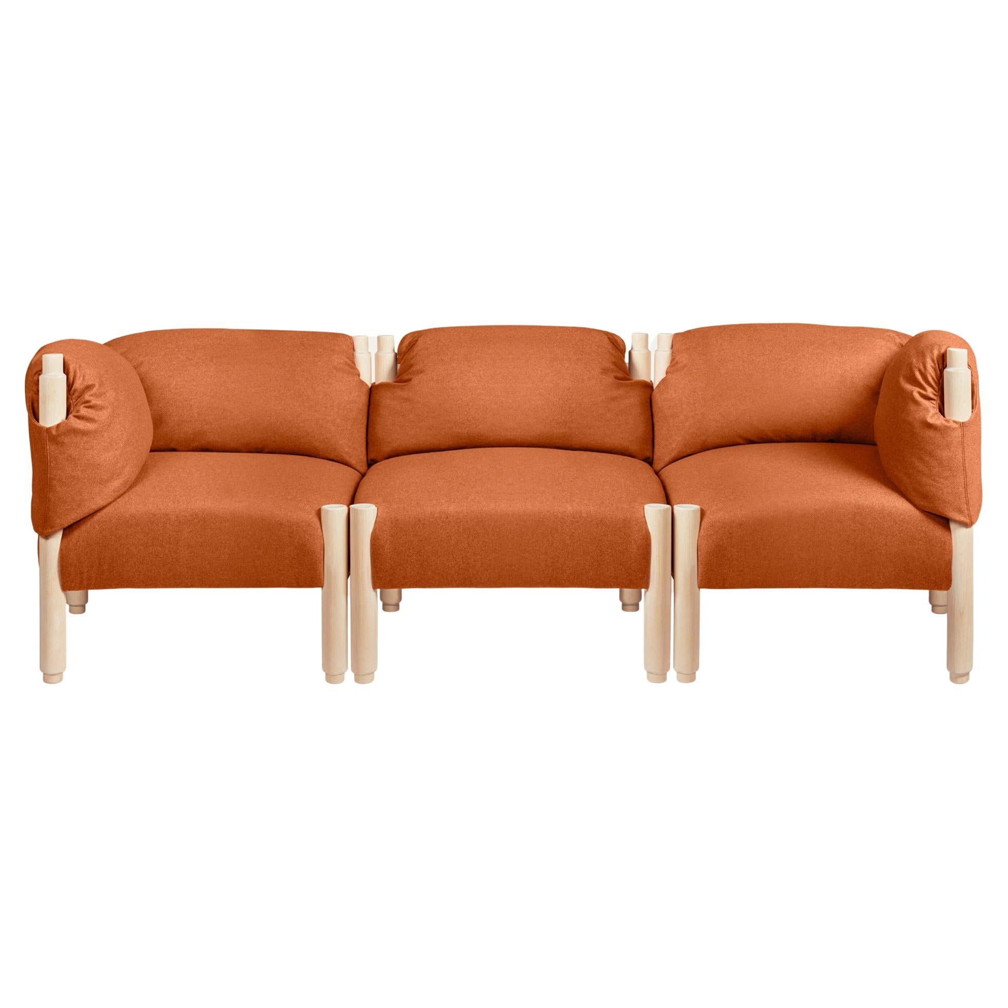 Natural and Orange Stand by Me Sofa by Storängen Design For Sale