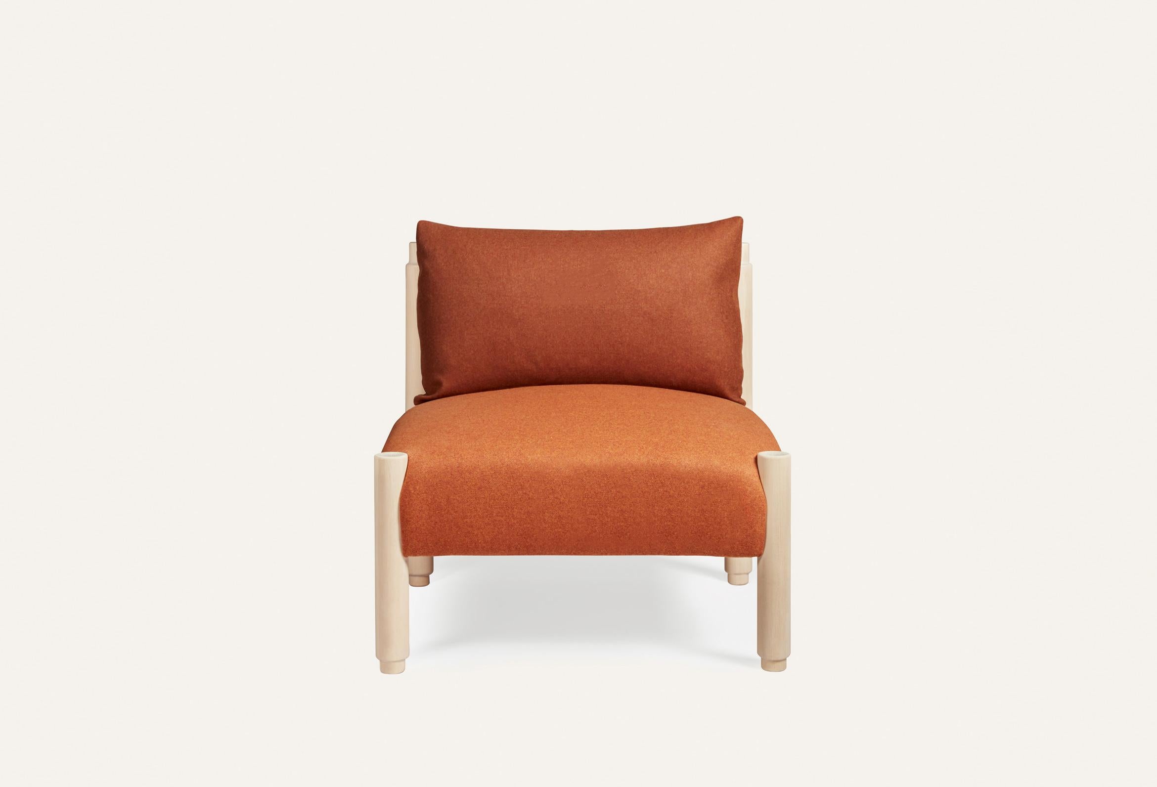 Swedish Natural and Orange Stand by Me Sofa with Pillows by Storängen Design For Sale
