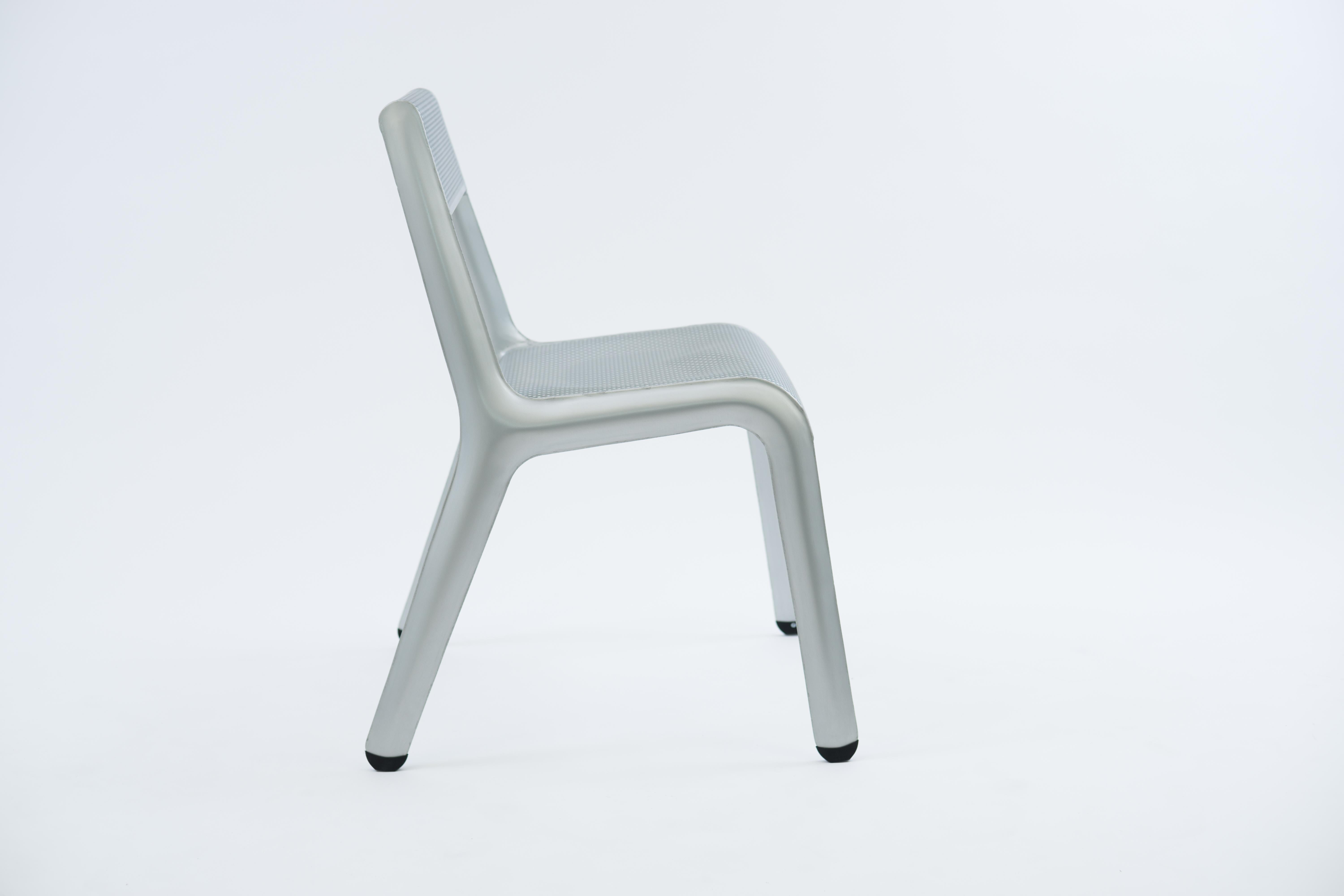 Organic Modern Natural Anodic Leggera Chair by Zieta For Sale