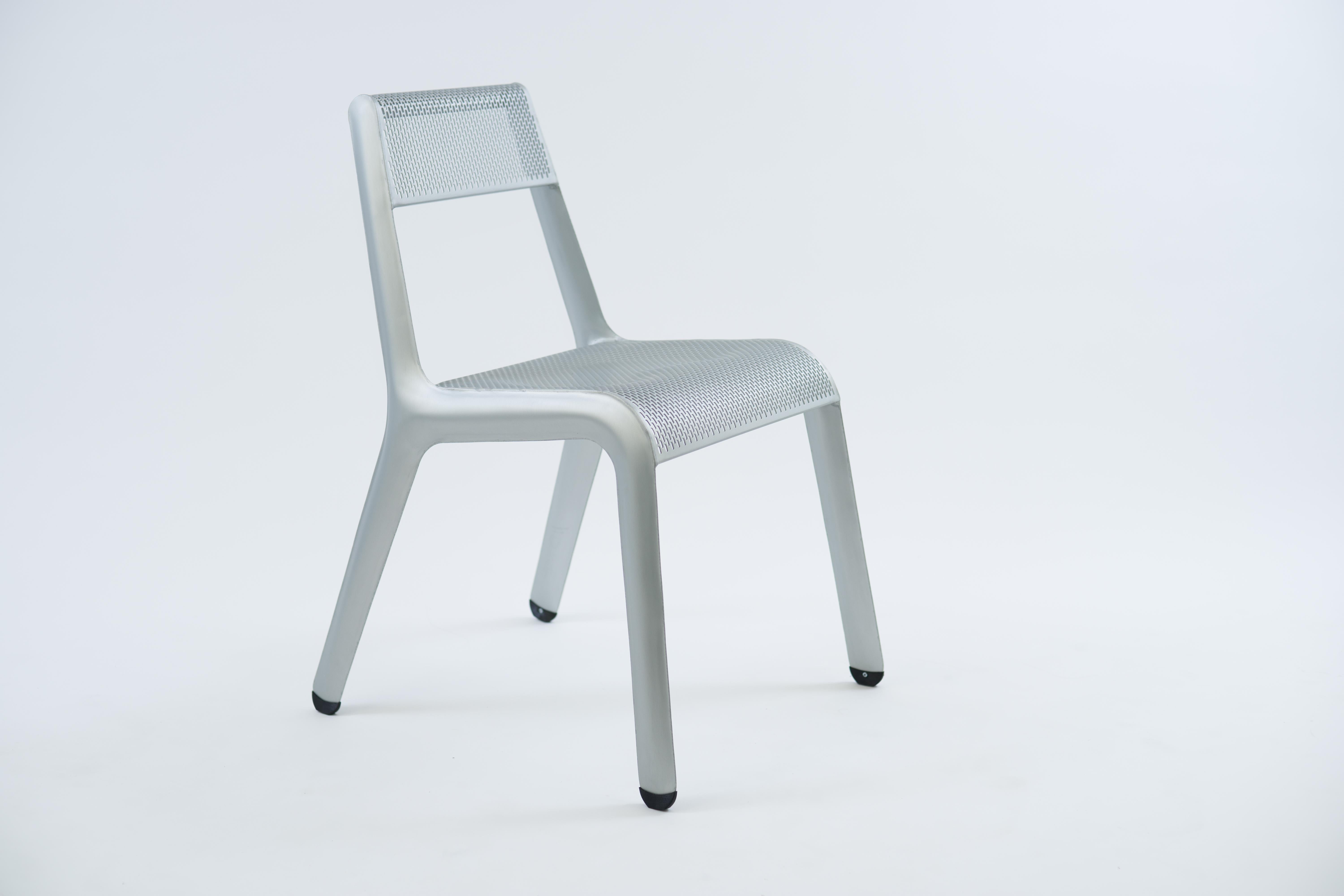 Polish Natural Anodic Leggera Chair by Zieta For Sale
