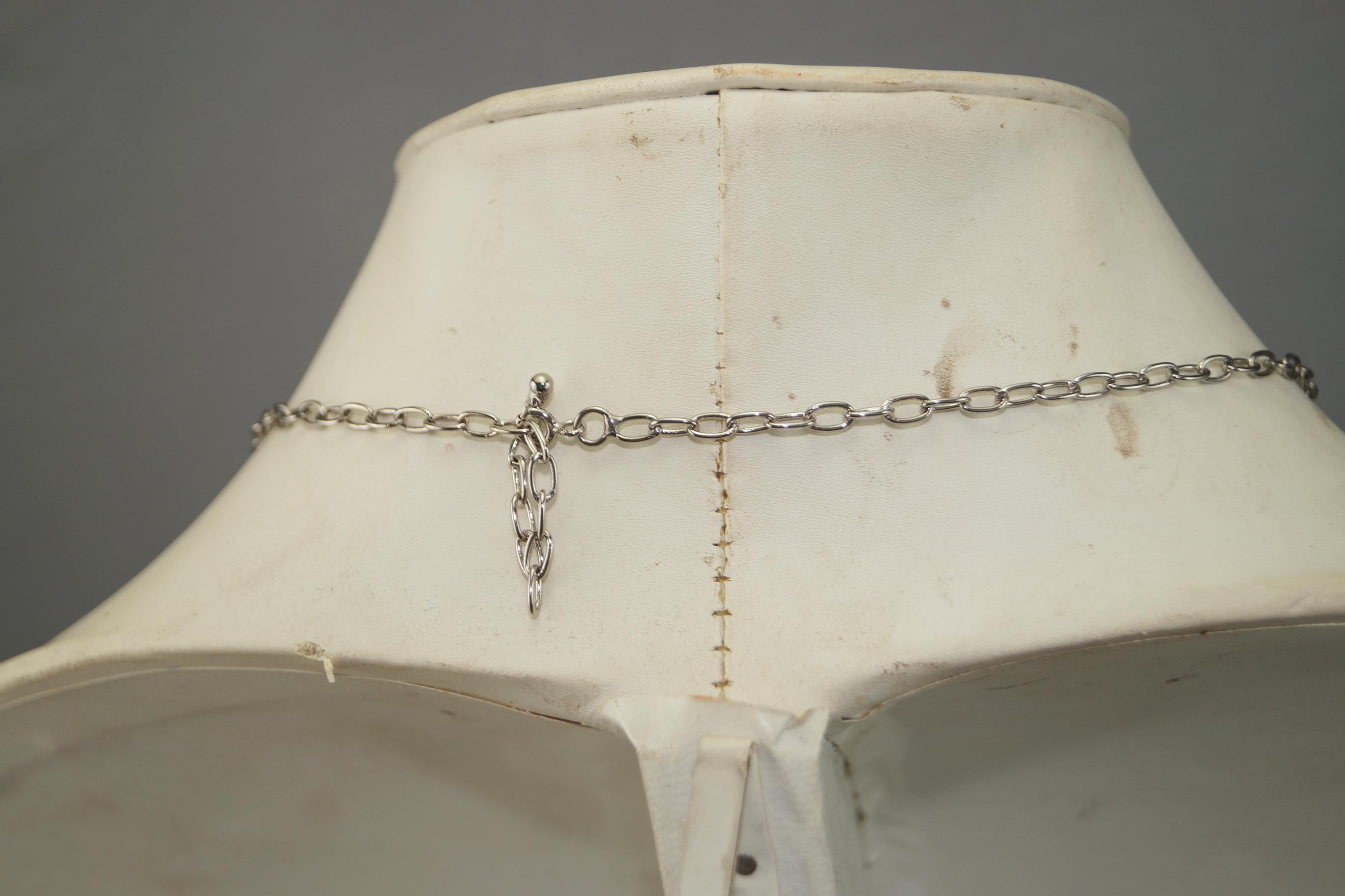 Natürliche, antike, fusionierte Designer-Halskette aus Sterlingsilber mit Diamanten (Zeitgenössisch) im Angebot