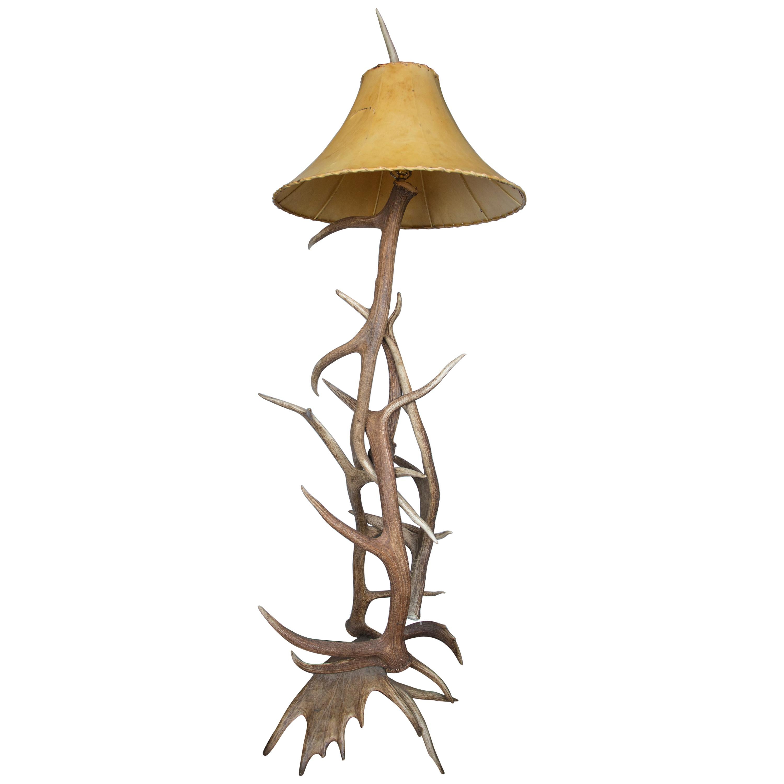 Natural Antler Floor Lamp For Sale