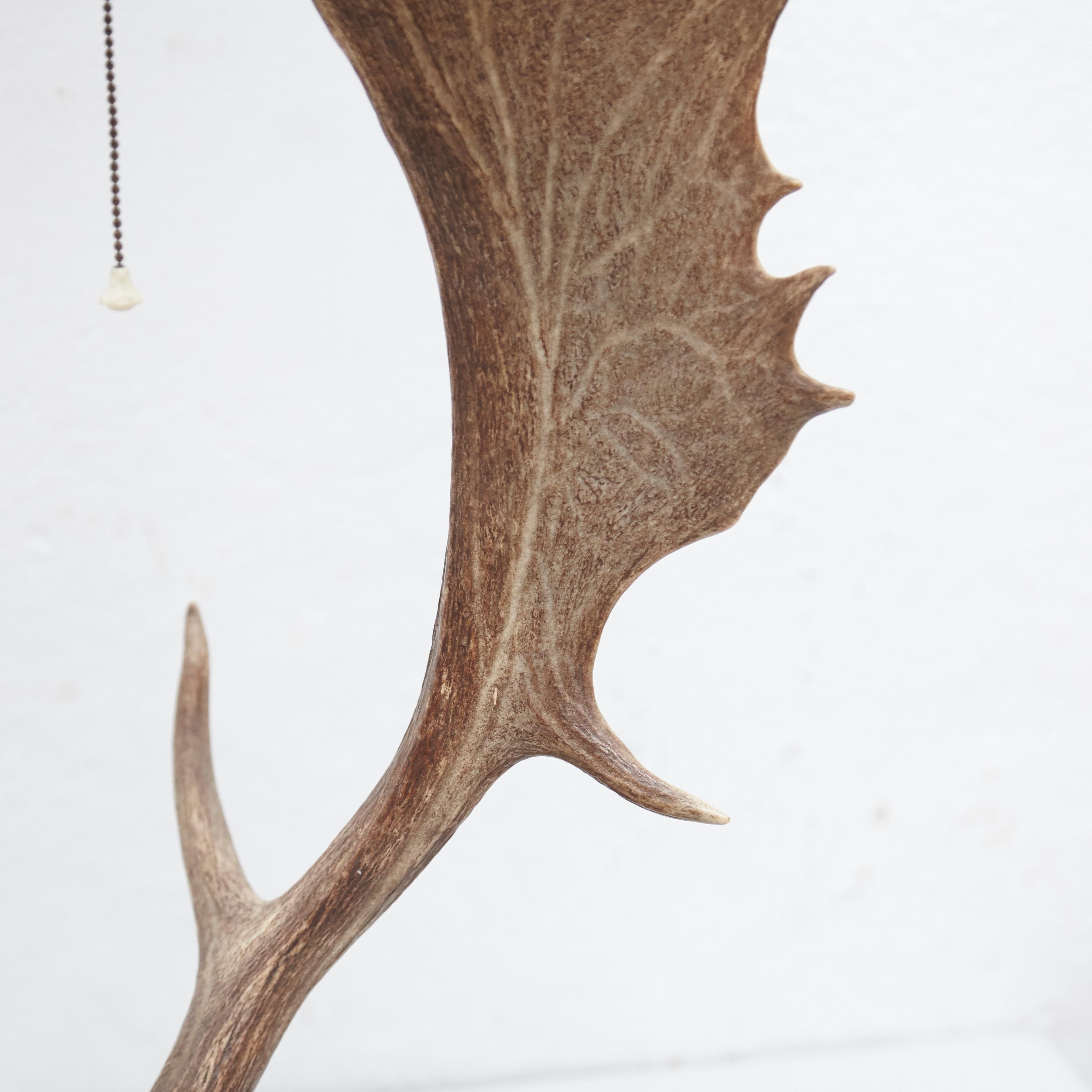 Late 20th Century Natural Antler Table Lamp Deer Horn