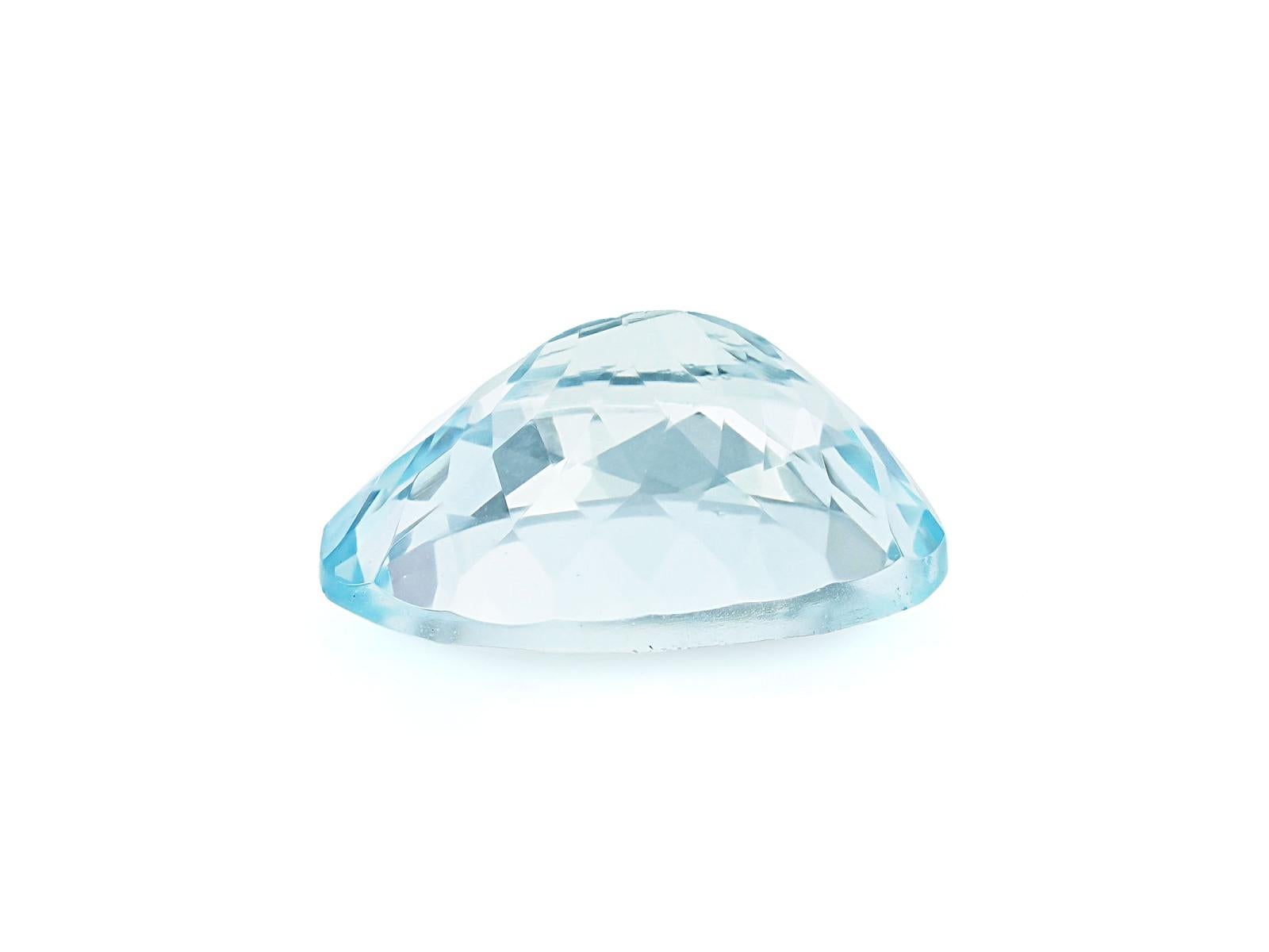 Art Deco Natural Aquamarine A Color Loose Gemstone For Jewelry Making 1.52 Cts Oval For Sale