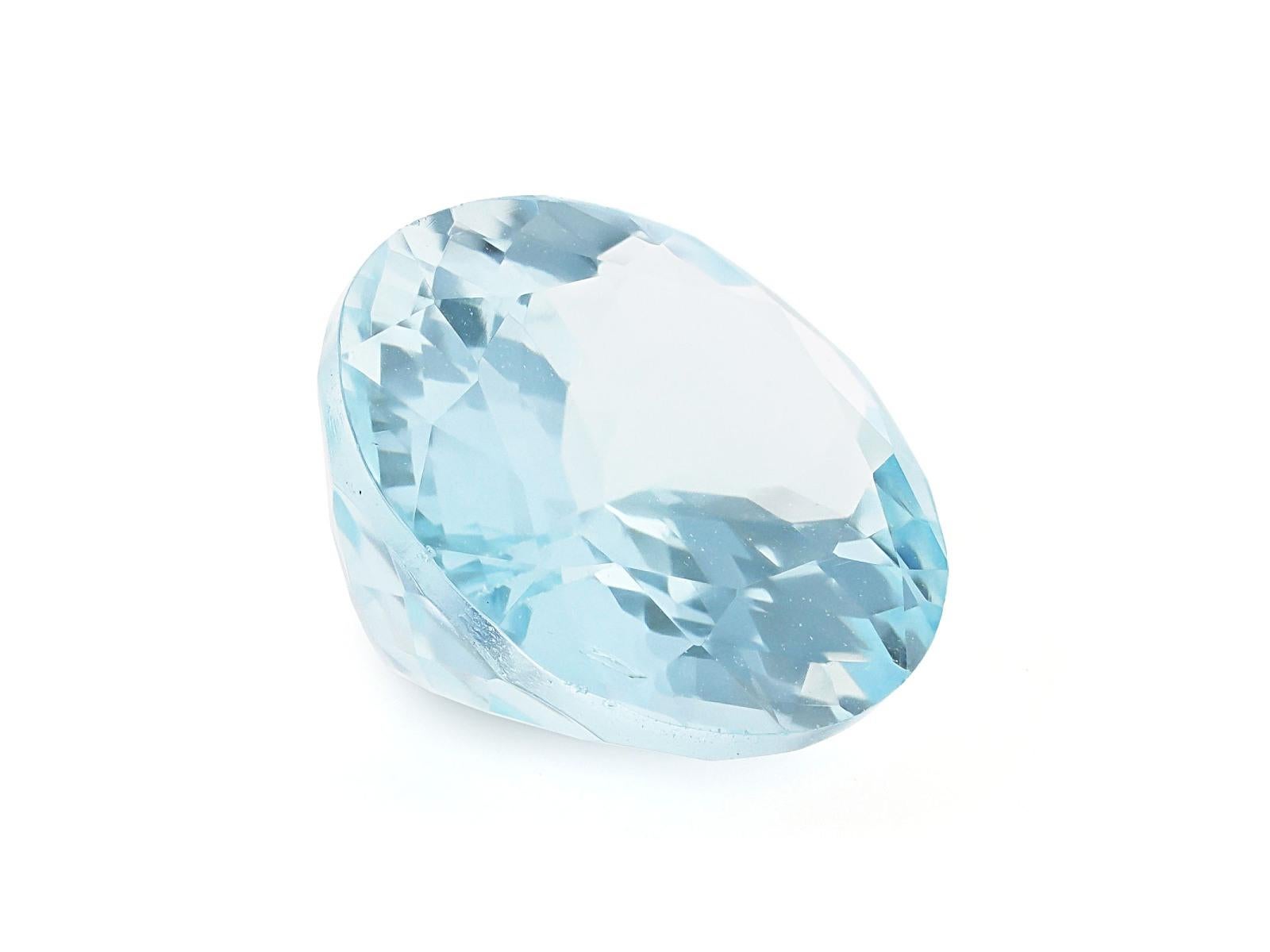 Oval Cut Natural Aquamarine A Color Loose Gemstone For Jewelry Making 1.52 Cts Oval For Sale