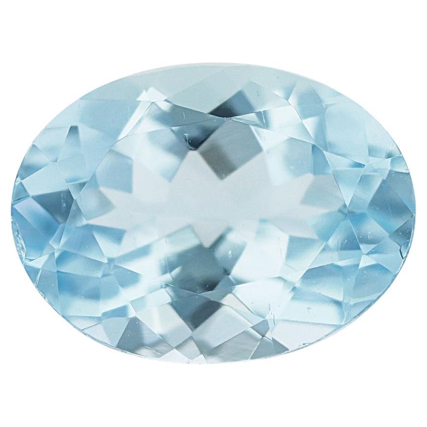 Natural Aquamarine AA Color Loose Gemstone For Jewelry Making 1.49 Cts Oval For Sale