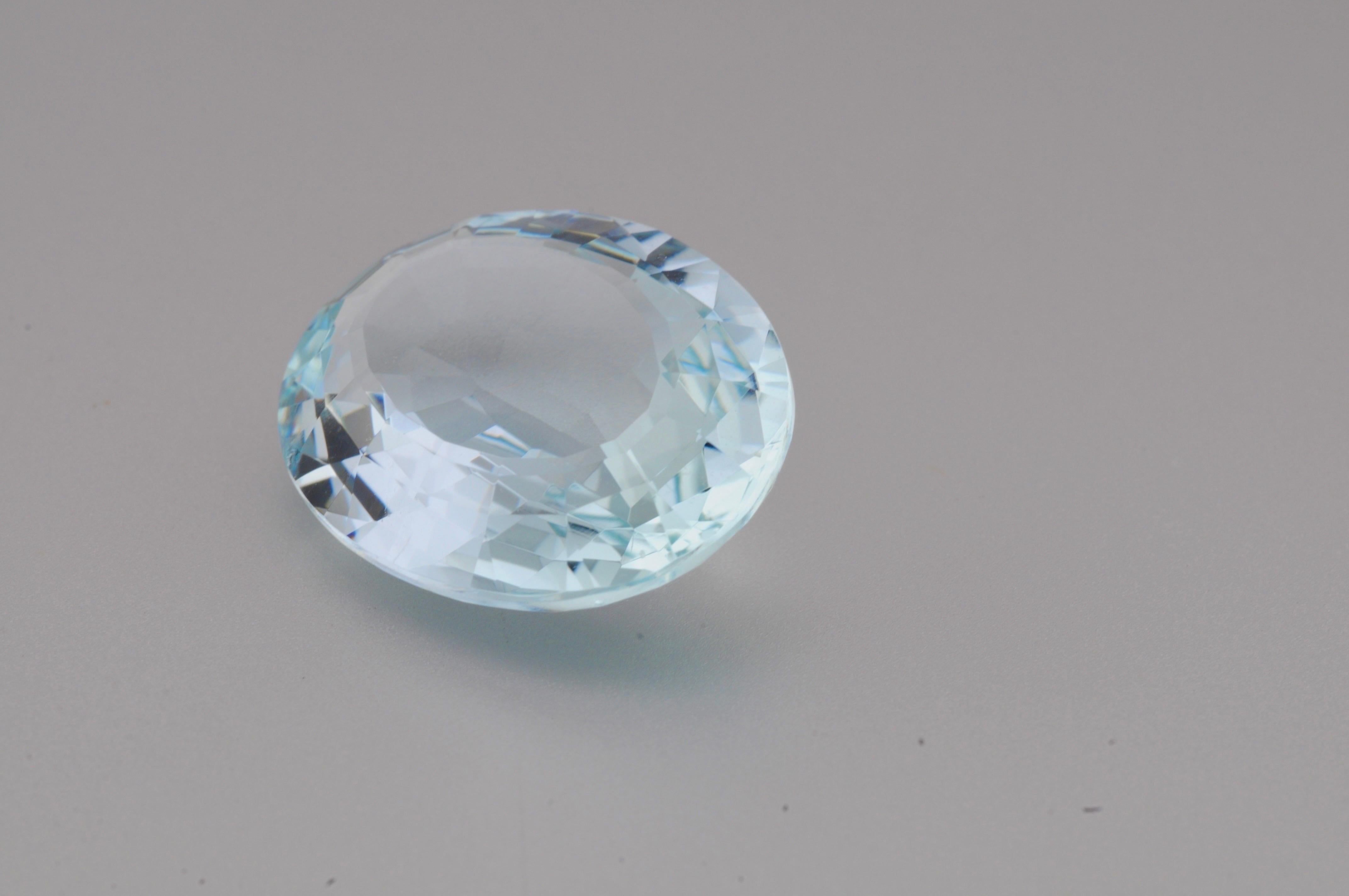 Natürlicher Aquamarin afrika XXL - 19.59 ct +Zertifikat (Ovalschliff) im Angebot