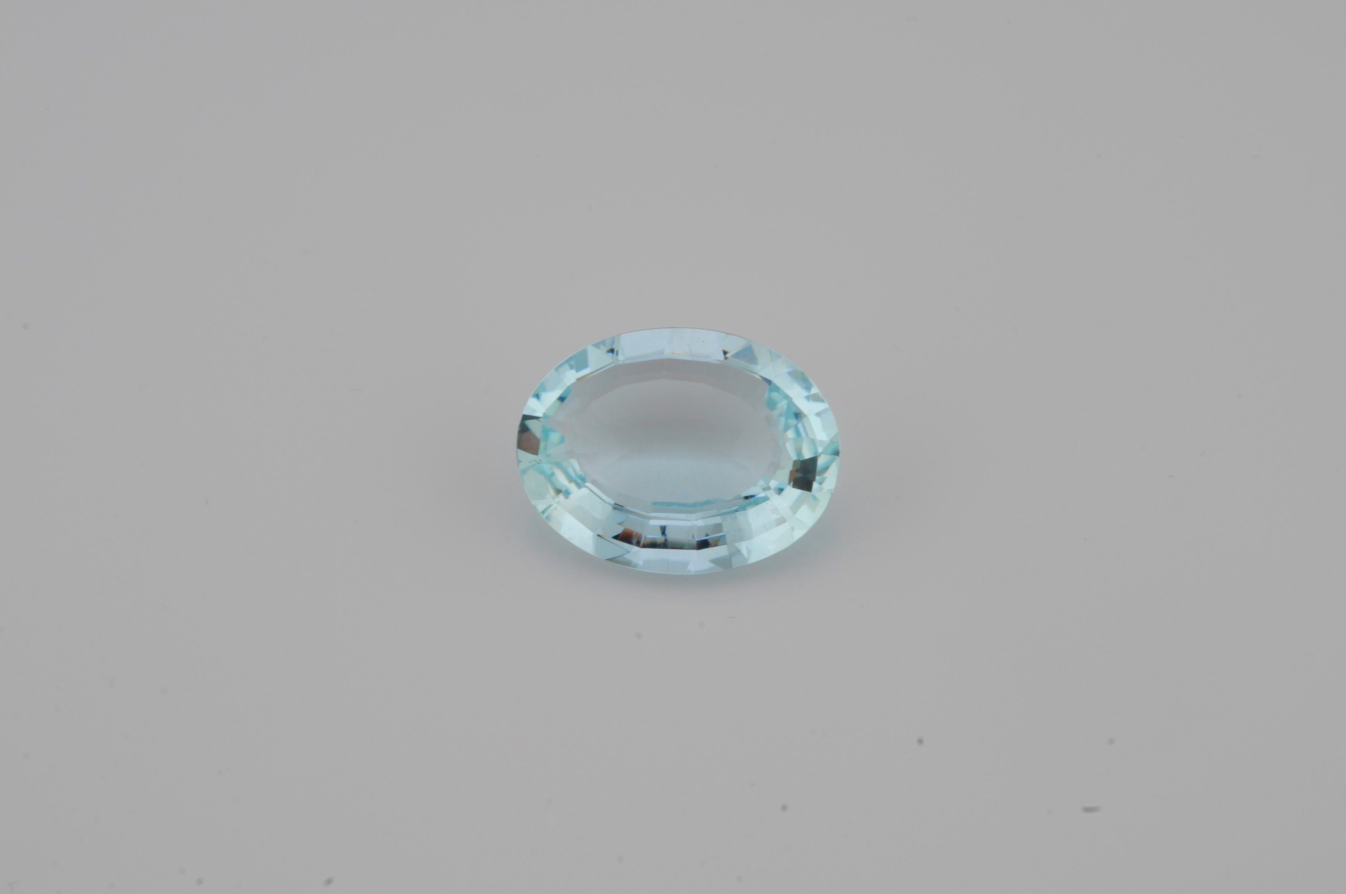Natürlicher Aquamarin afrika XXL - 19.59 ct +Zertifikat im Zustand „Gut“ im Angebot in Berlin, BE