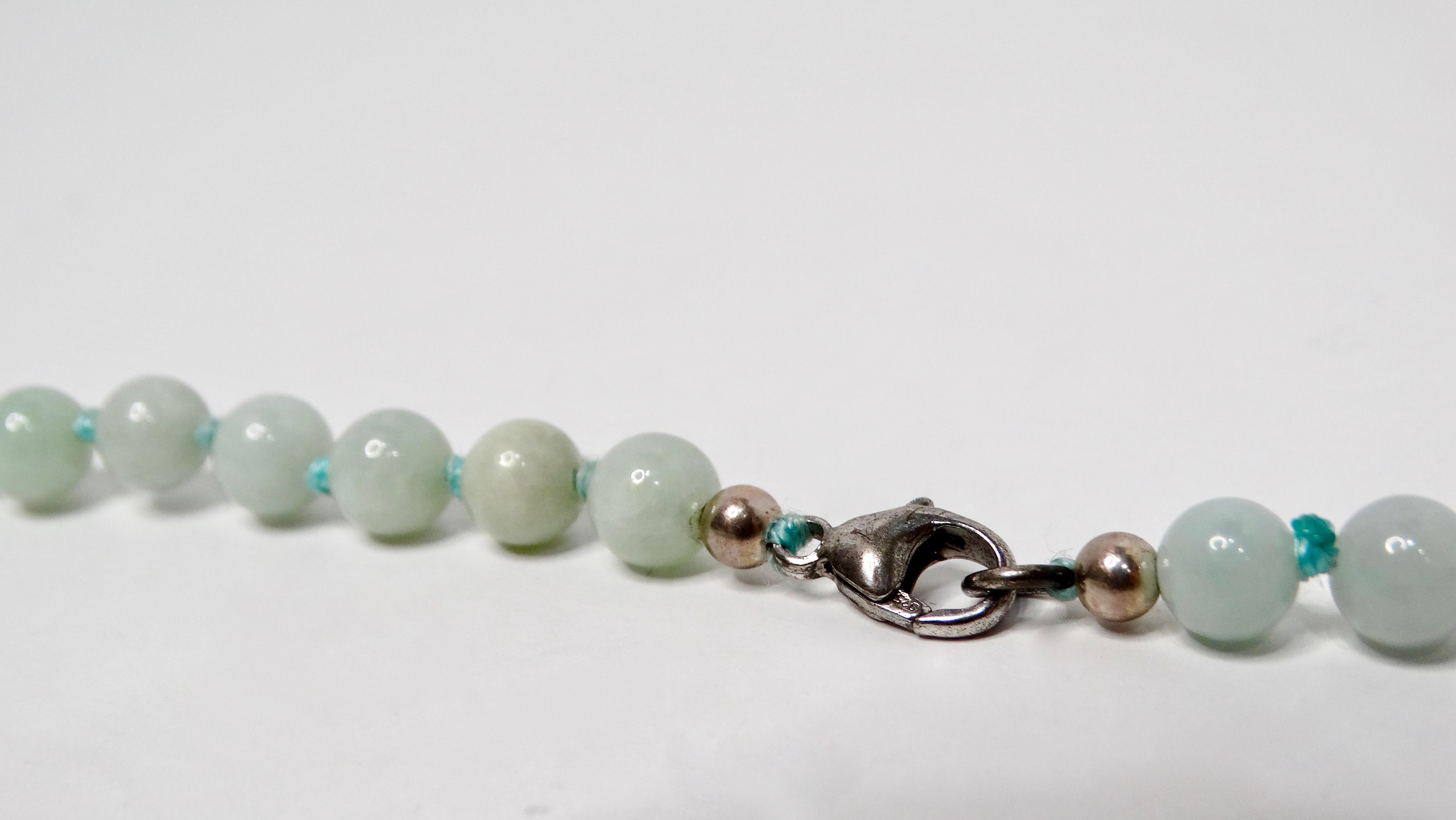 Natural Aquamarine Beaded Strand Necklace In Good Condition For Sale In Scottsdale, AZ