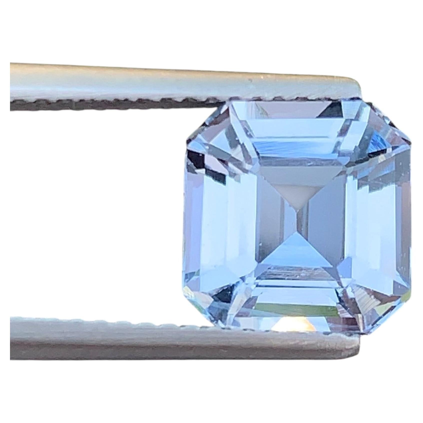 Natürlicher Aquamarin Beryll Edelstein: 2,92 Karat Facettenschliff Oktagon für Ring