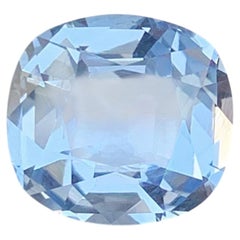 Natural Aquamarine Beryl Gemstone: 3.47 Carat Cushion Cut