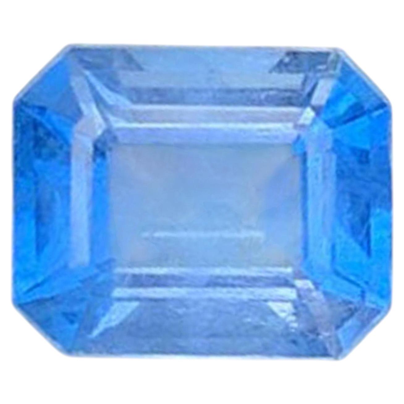 Aigue-marine naturelle Béryl Pierre précieuse : 6.85 carats taille émeraude