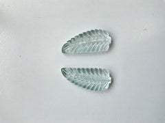 Natural Aquamarine Carved Leaf Loose Gemstone Rare Size and Hand Carving