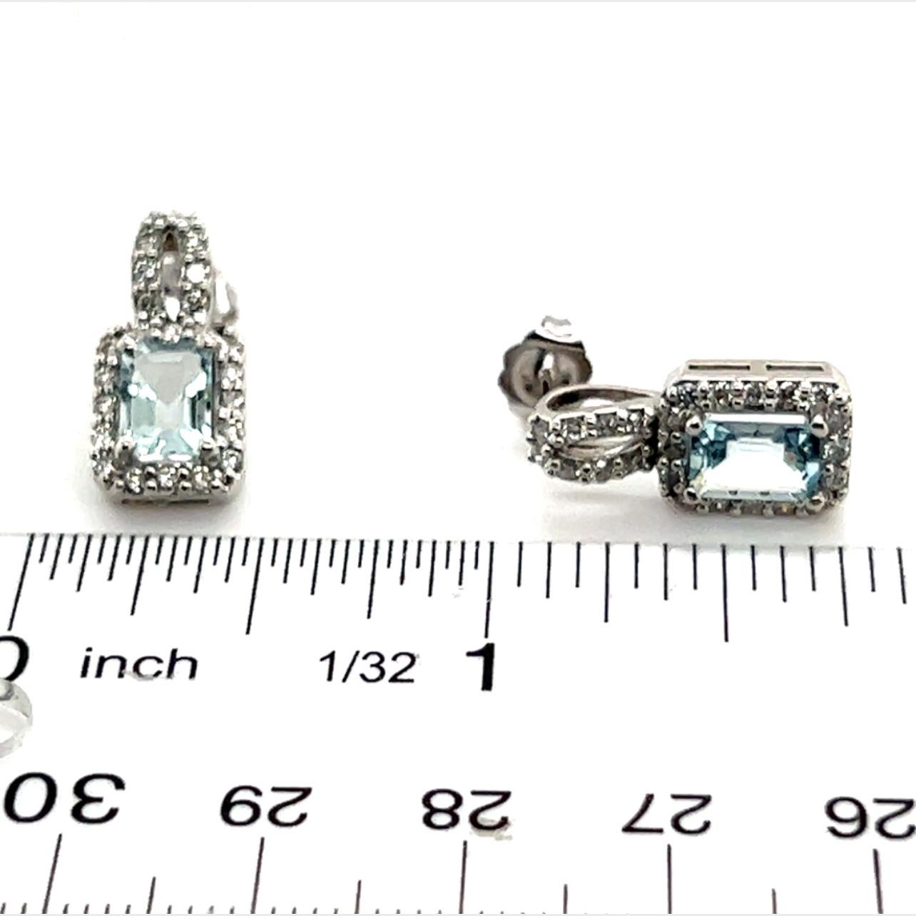 Natural Aquamarine Diamond Earrings 14k Gold 2.38 TCW Certified In New Condition For Sale In Brooklyn, NY