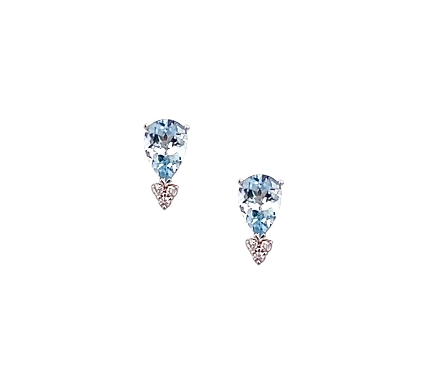 Orecchini con diamanti di acquamarina naturale in oro 14k 3,07 TCW certificati In condizioni Nuovo in vendita a Brooklyn, NY