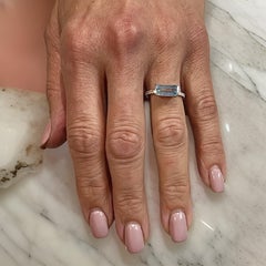 Natural Aquamarine Diamond Ring 6.75 14k W Gold 2.24 TCW Certified