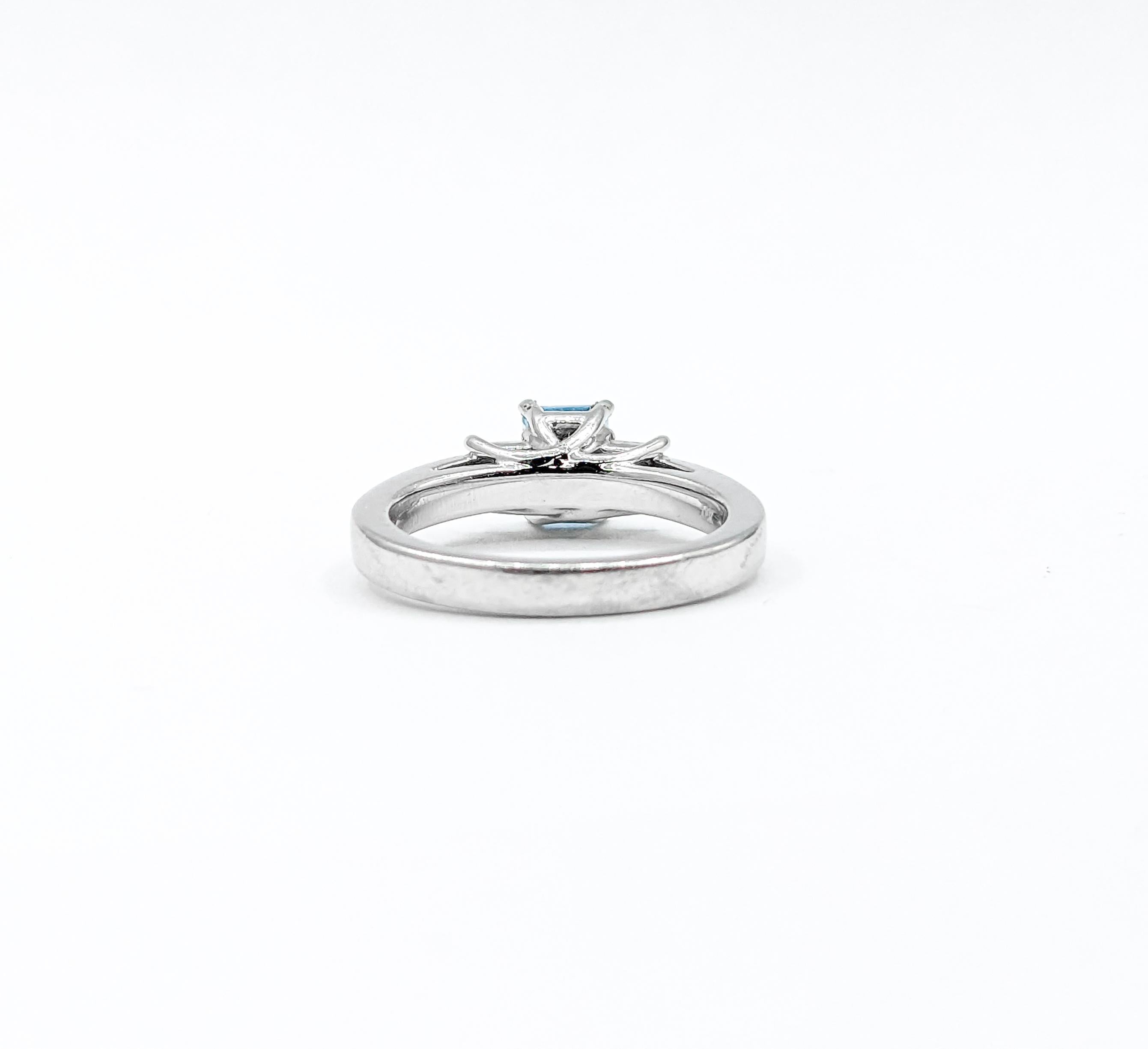Women's or Men's Natural Aquamarine & Diamond Ring For Sale