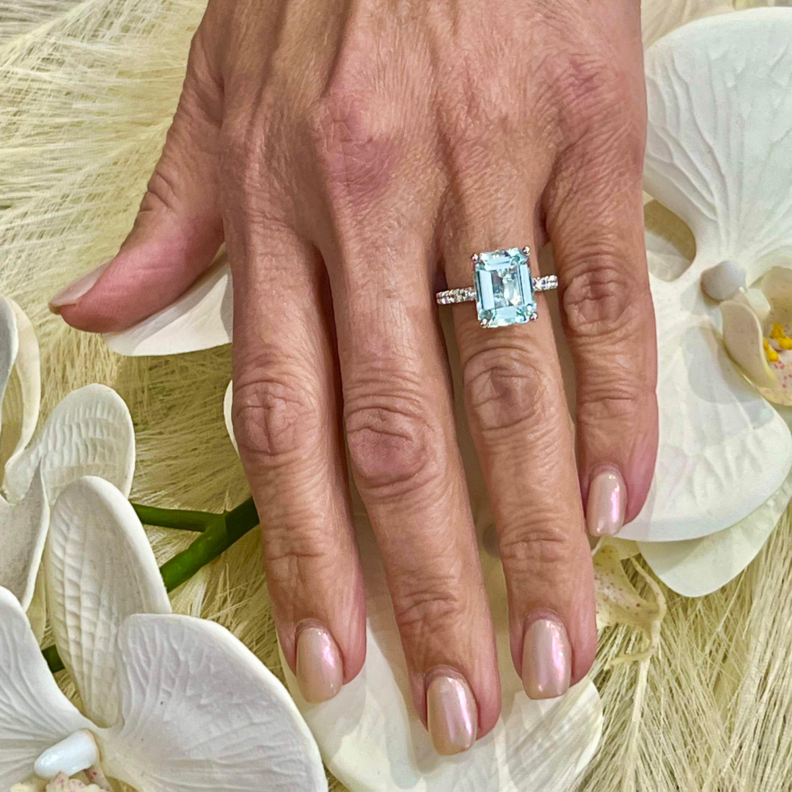 Natural Aquamarine Diamond Ring Size 6.5 14k W Gold 5.78 TCW Certified $4,950 217851

This is a Unique Custom Made Glamorous Piece of Jewelry!

Nothing says, “I Love you” more than Diamonds and Pearls!

This Aquamarine ring has been Certified,