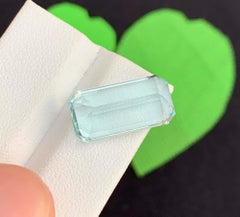 Natural Aquamarine Gemstone: 11.75 Carat Emerald Cut, Pakistan Origin