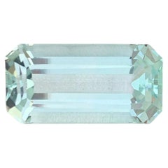Natural Aquamarine Gemstone: 11.75 Carat Emerald Cut, Pakistan Origin