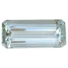 Natural Aquamarine Gemstone: 13.63 Carat Emerald Cut, Pakistan Origin