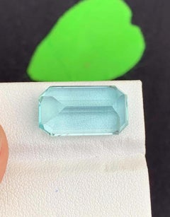 Natural Aquamarine Gemstone: 14.54 Carat, Emerald Cut March Birthstone
