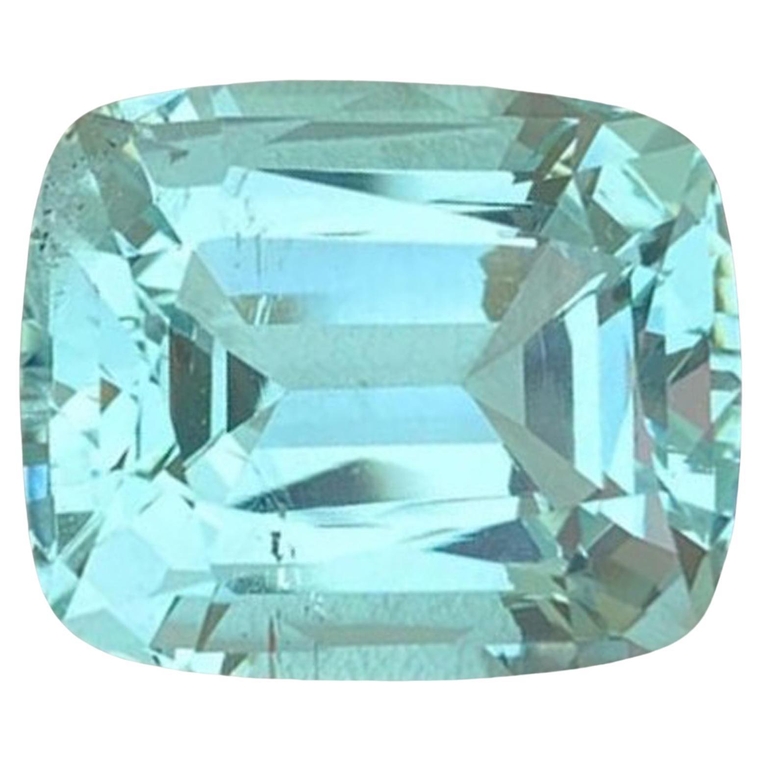 Natural Aquamarine Gemstone: 26.45 Carat Cushion Cut, March Birthstone