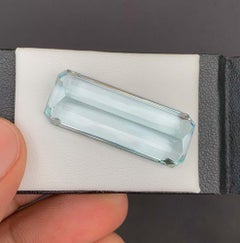 Natural Aquamarine Gemstone: 35.73 Carat Emerald Cut, Pakistan Origin