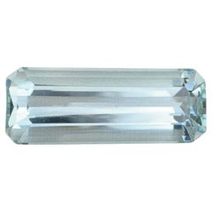 Aigue-marine naturelle : 35.73 carats, taille émeraude, origine Pakistan