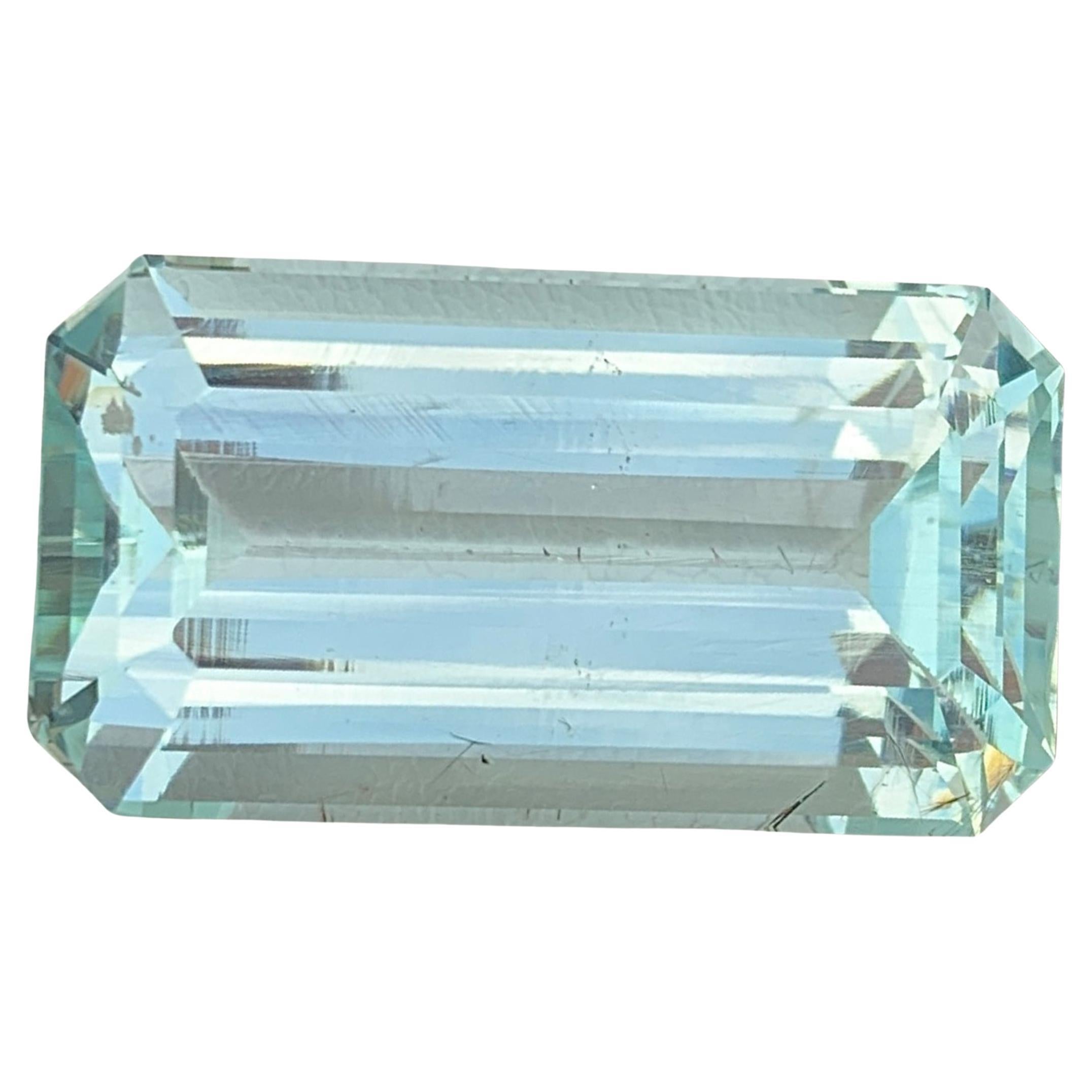 Natural Aquamarine Gemstone: 38.50 Carat Emerald Cut, Pakistan Origin