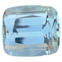 Natural Aquamarine Gemstone: 39.65 Carat Cushion Cut, Pakistan Origin