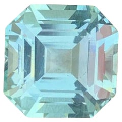Natural Aquamarine Gemstone: 9.50 CT Asscher Cut Aquamarine March Birthstone