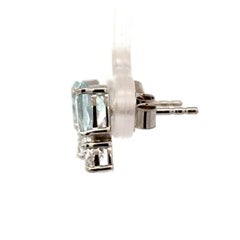 Natürlicher Aquamarin Edelstein Ohrringe in 925 Silber Zierlich Graduierung Ohrstecker