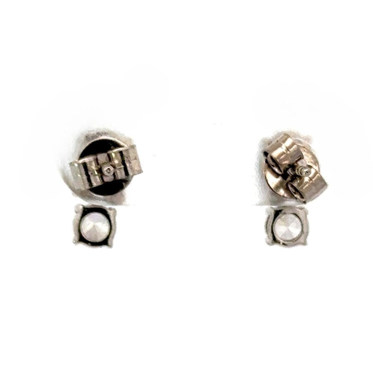 Natural Aquamarine Gemstone Earrings in 925 Silver Dainty Graduation Studs For Sale 2
