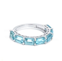 Natürlicher 3,45 Karat Aquamarin-Halbmondring aus 18 Karat Gold