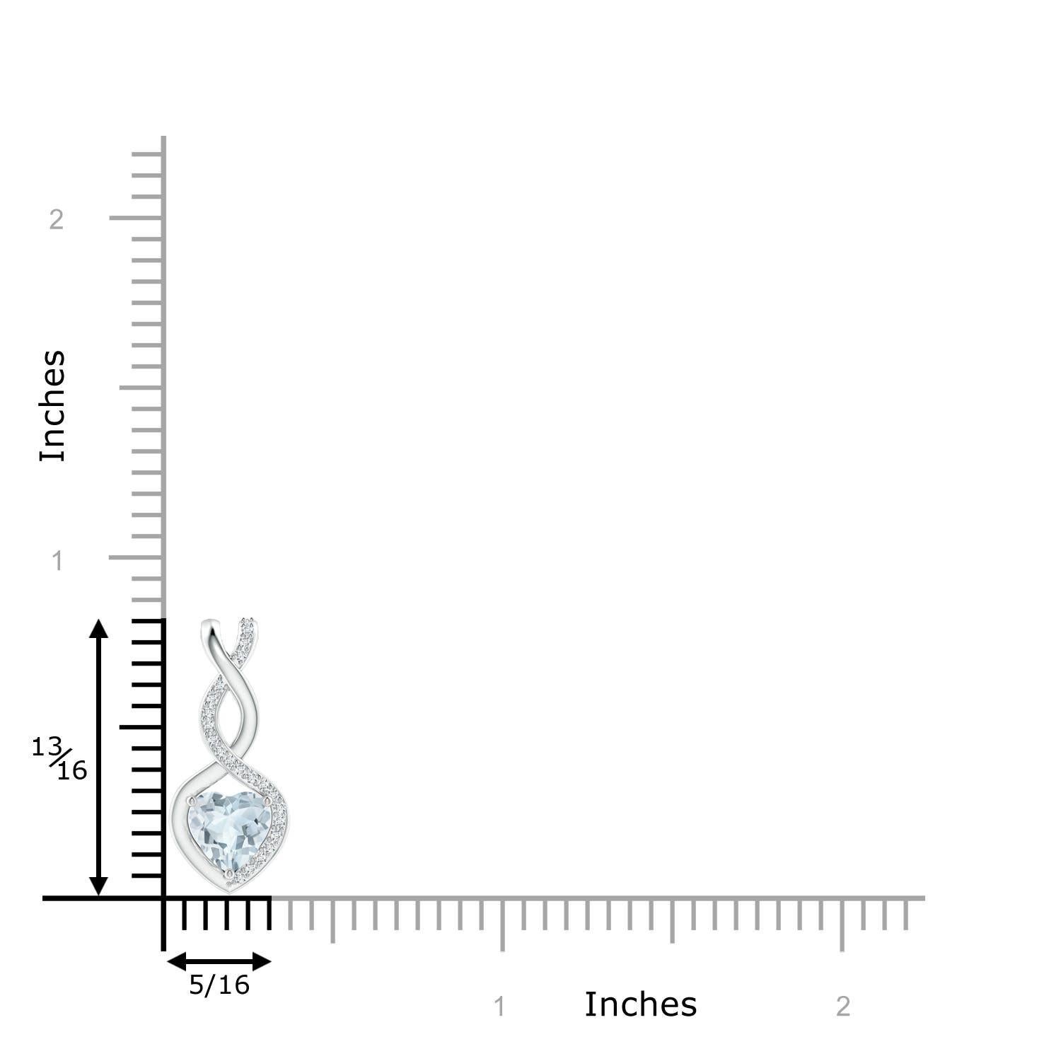 Modern Natural Aquamarine Infinity Heart Pendant with Diamonds in 14K White Gold For Sale