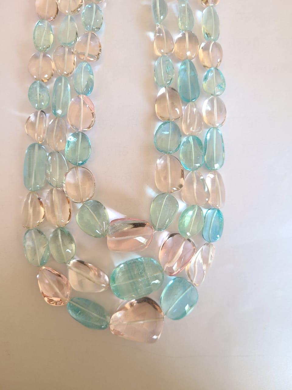 morganite bead necklace