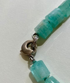 Natural Aquamarine Necklace with Diamond or Platinum Clasp by Walter Dickhaut